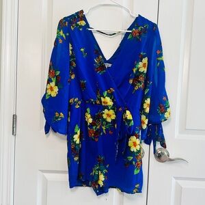 Blue Floral Romper (baileyblue)